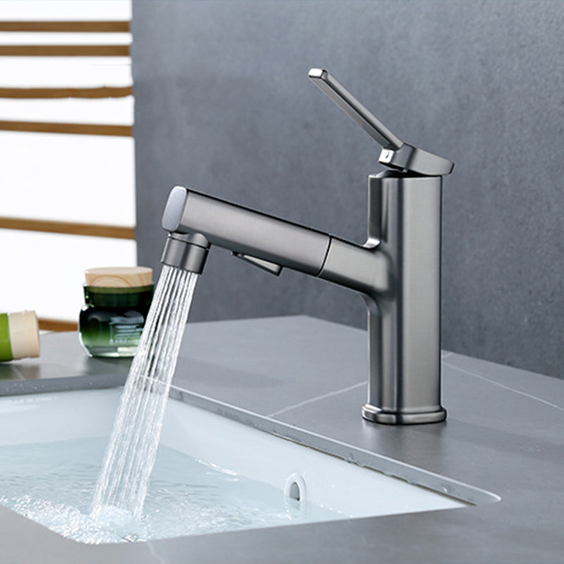 Lisslune | Modern Bathroom Sink Faucet with Brass Lever Handles and Swivel Spout