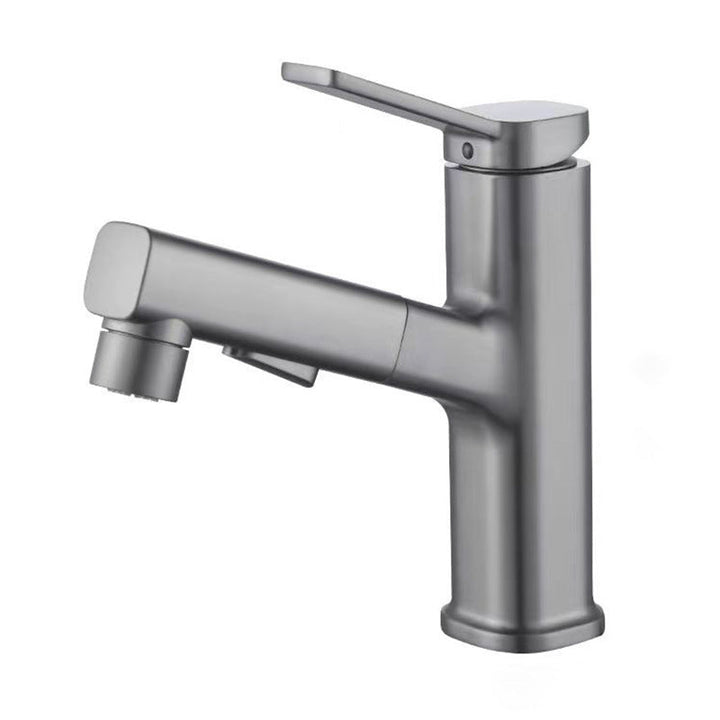 Lisslune | Modern Bathroom Sink Faucet with Brass Lever Handles and Swivel Spout