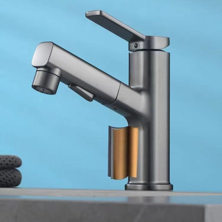 Lisslune | Modern Bathroom Sink Faucet with Brass Lever Handles and Swivel Spout
