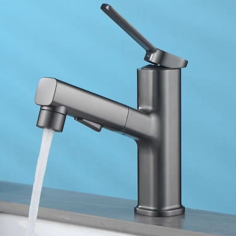 Lisslune | Modern Bathroom Sink Faucet with Brass Lever Handles and Swivel Spout