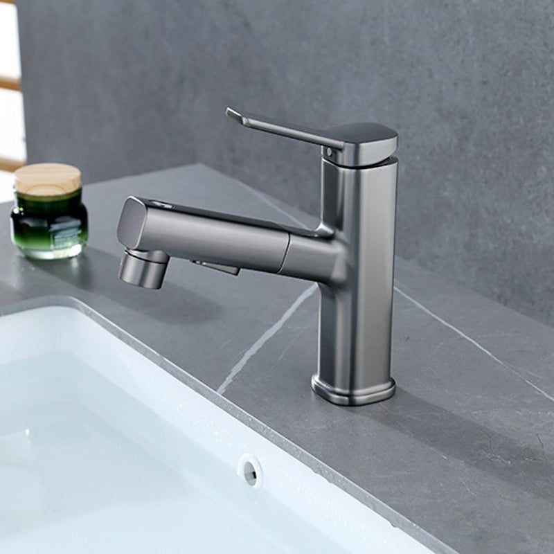 Lisslune | Modern Bathroom Sink Faucet with Brass Lever Handles and Swivel Spout