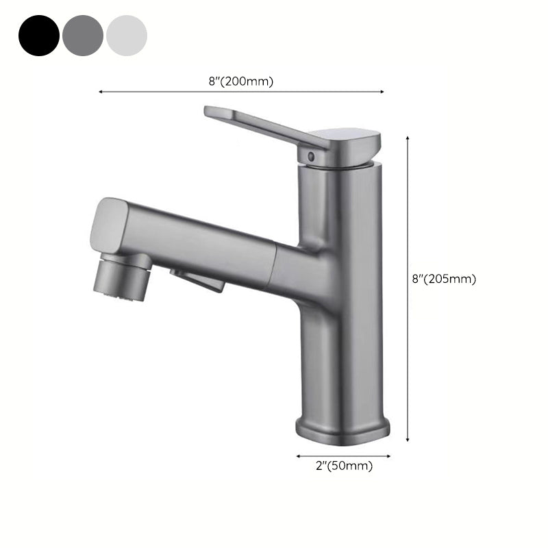 Lisslune | Modern Bathroom Sink Faucet with Brass Lever Handles and Swivel Spout