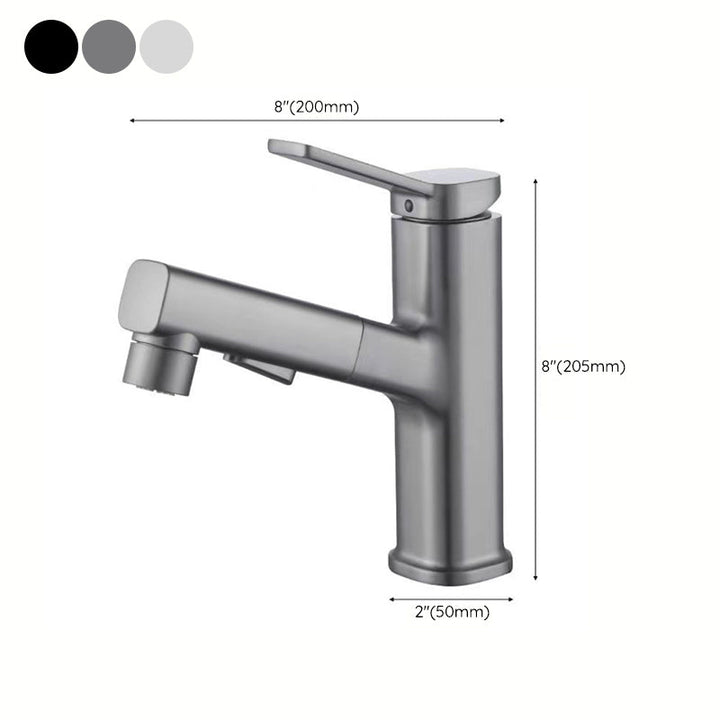 Lisslune | Modern Bathroom Sink Faucet with Brass Lever Handles and Swivel Spout
