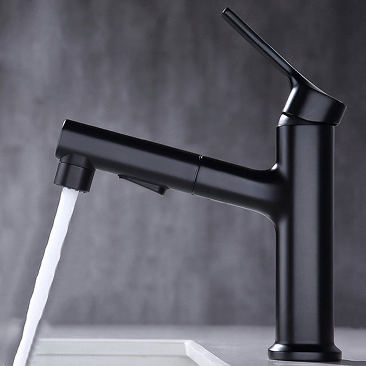Lisslune | Round Vessel Sink Bathroom Faucet Simple Style Faucet with Brass Material