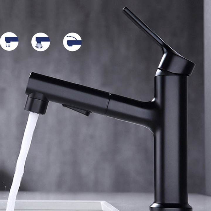 Lisslune | Round Vessel Sink Bathroom Faucet Simple Style Faucet with Brass Material