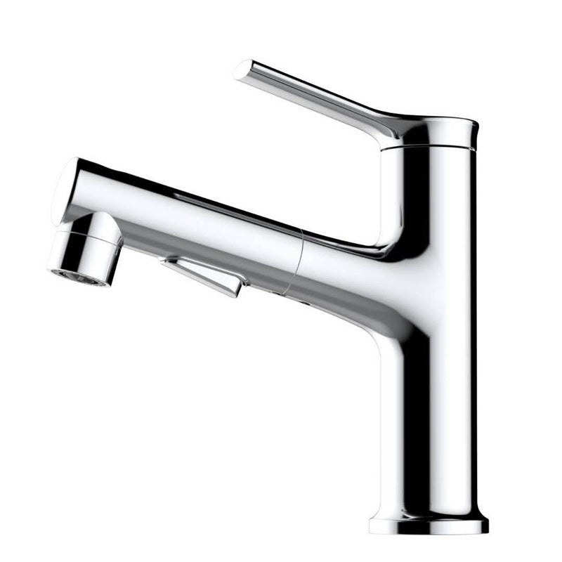 Lisslune | Round Vessel Sink Bathroom Faucet Simple Style Faucet with Brass Material
