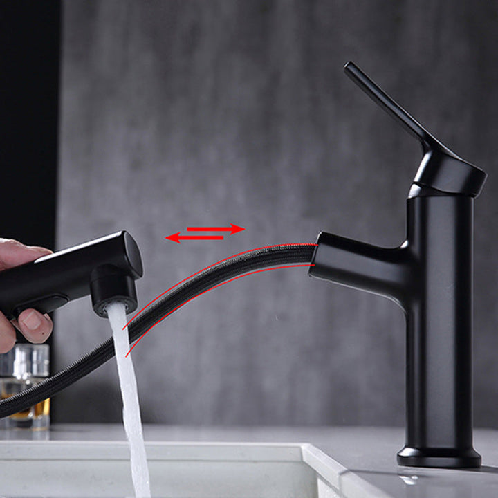Lisslune | Round Vessel Sink Bathroom Faucet Simple Style Faucet with Brass Material