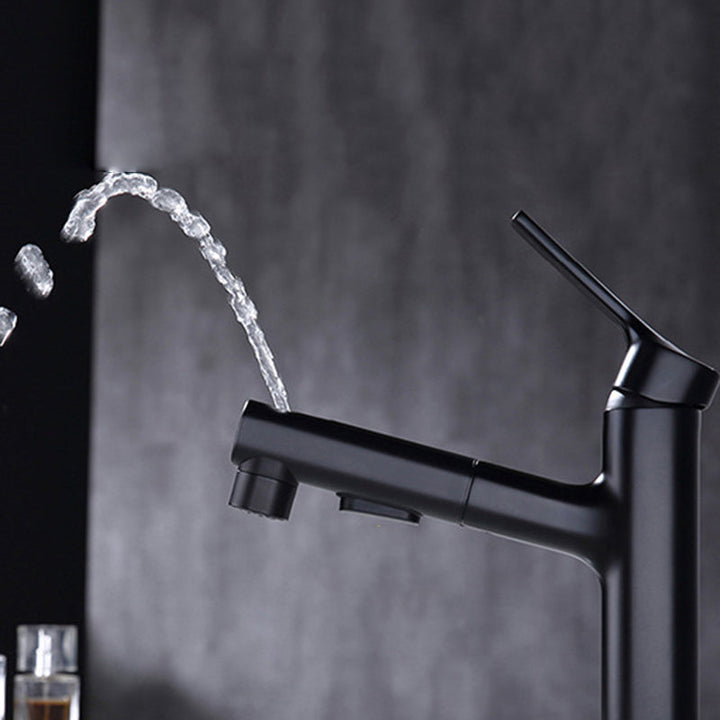 Lisslune | Round Vessel Sink Bathroom Faucet Simple Style Faucet with Brass Material