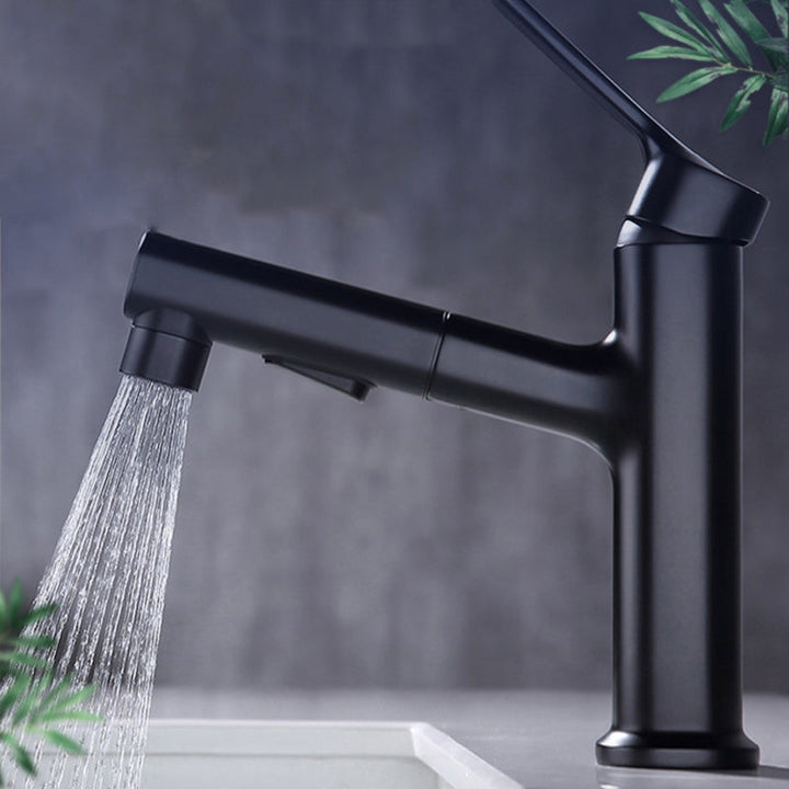 Lisslune | Round Vessel Sink Bathroom Faucet Simple Style Faucet with Brass Material