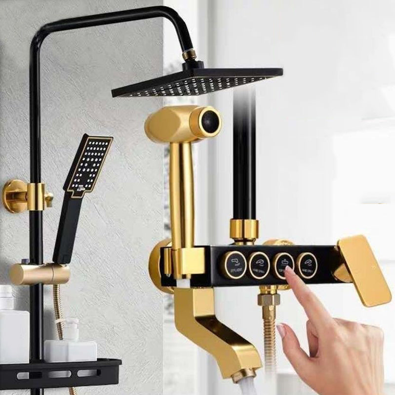 Lisslune | Modern adjustable swivel shower head metal shower fixture on the wall