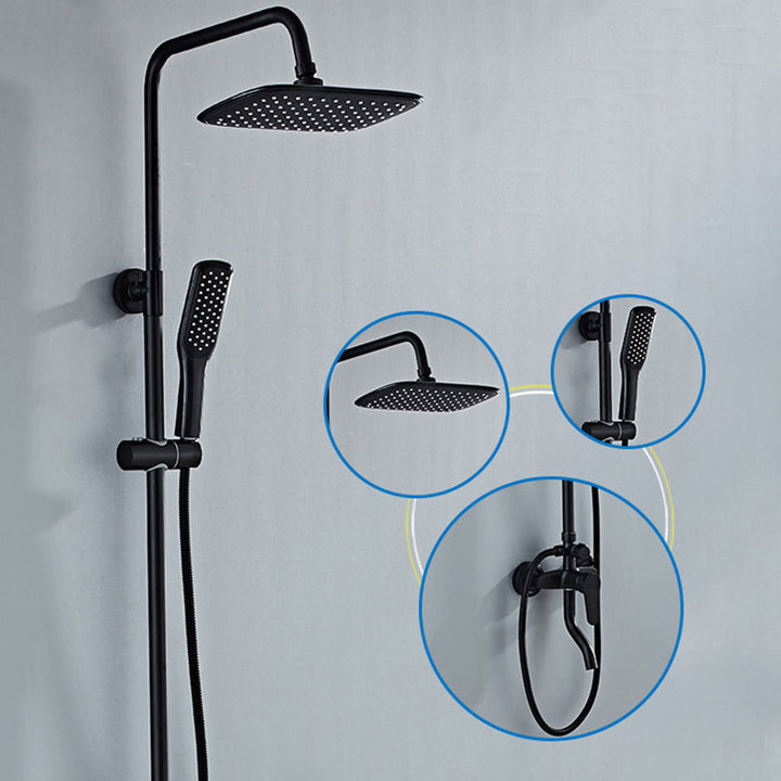 Lisslune | Modern adjustable swivel shower head metal shower fixture on the wall