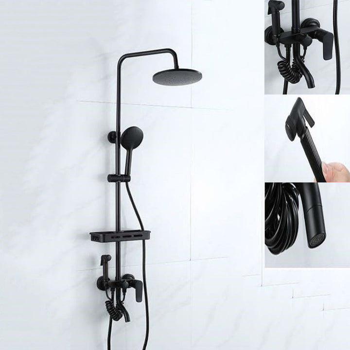 Lisslune | Modern adjustable swivel shower head metal shower fixture on the wall