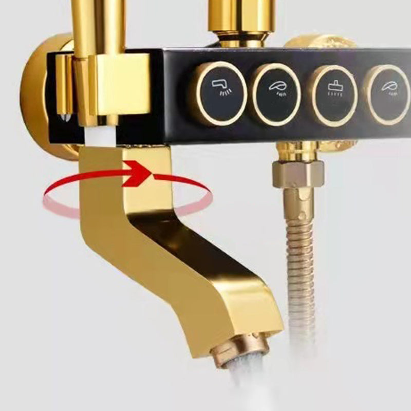 Lisslune | Modern adjustable swivel shower head metal shower fixture on the wall
