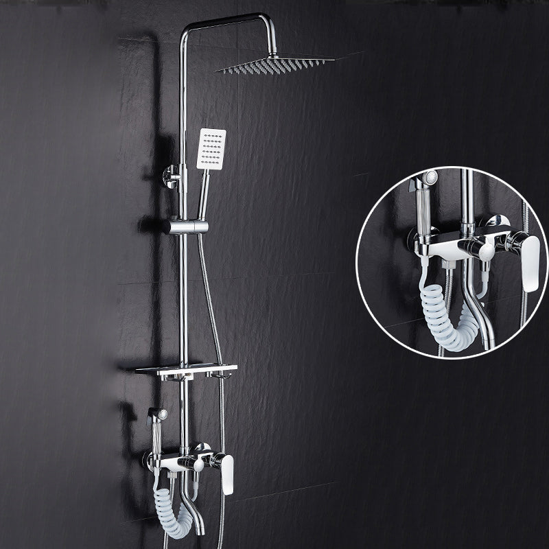 Lisslune | Modern adjustable swivel shower head metal shower fixture on the wall