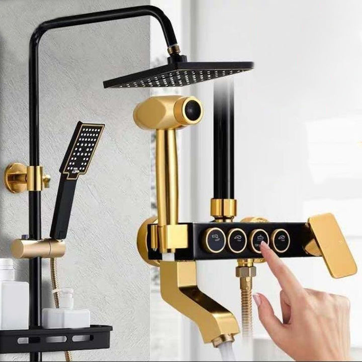 Lisslune | Modern adjustable swivel shower head metal shower fixture on the wall