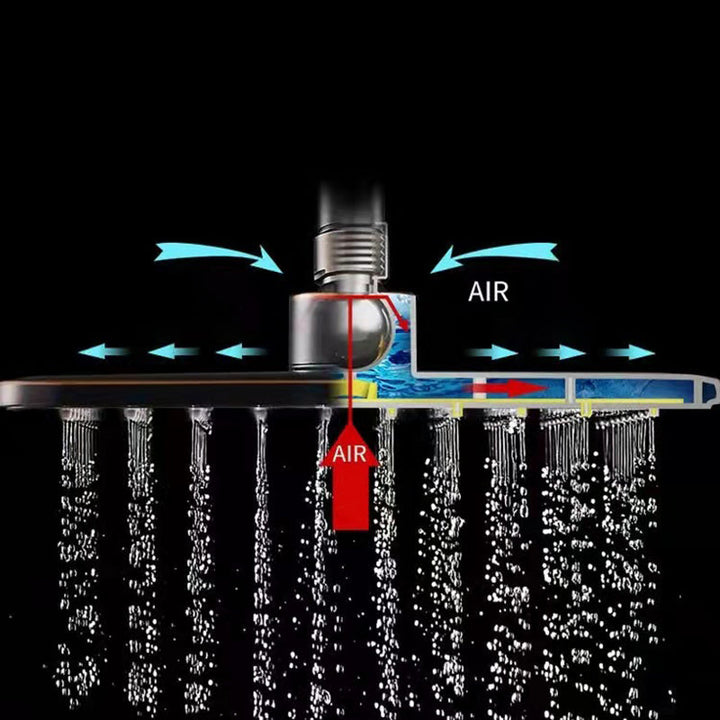 Lisslune | Modern adjustable swivel shower head metal shower fixture on the wall