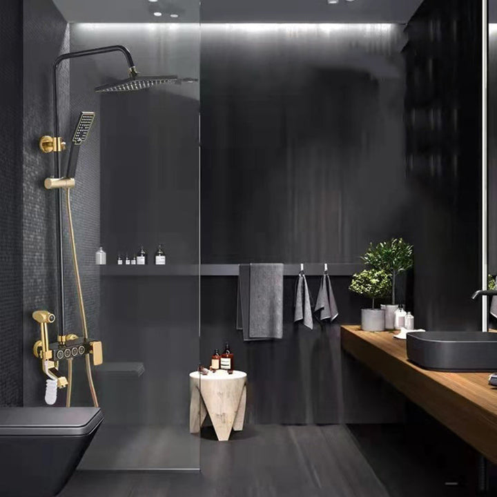 Lisslune | Modern adjustable swivel shower head metal shower fixture on the wall