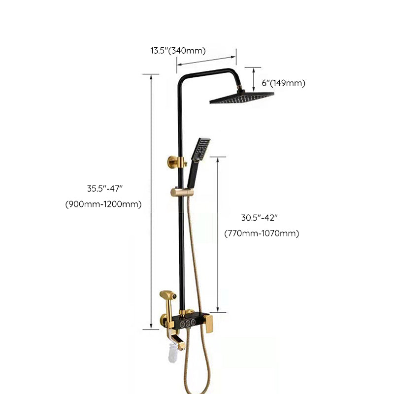 Lisslune | Modern adjustable swivel shower head metal shower fixture on the wall