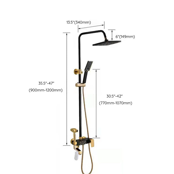 Lisslune | Modern adjustable swivel shower head metal shower fixture on the wall