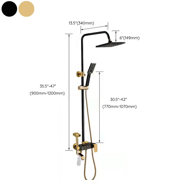 Lisslune | Modern adjustable swivel shower head metal shower fixture on the wall