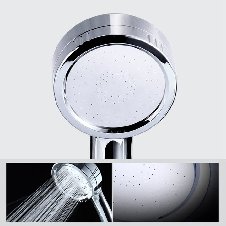 Lisslune | Modern handheld shower head 5 spray patterns chrome round wall mounted shower head