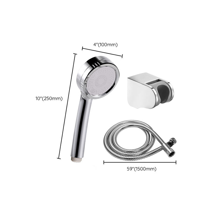 Lisslune | Modern handheld shower head 5 spray patterns chrome round wall mounted shower head