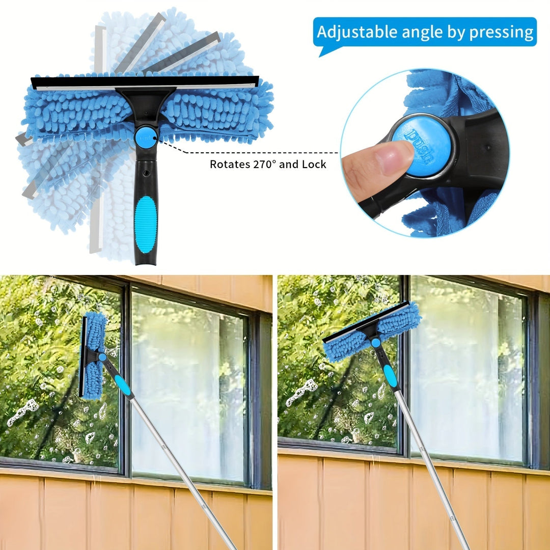 Lisslune | Crystal Clear Window Cleaner – Professional 2-in-1 Telescopic Window and Glass Cleaning System