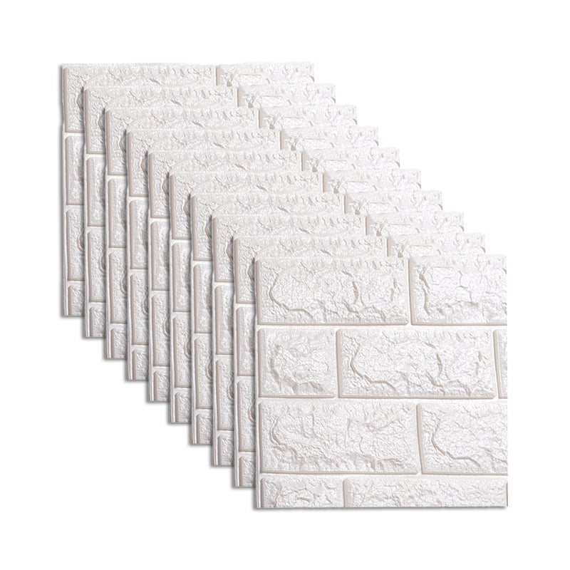 Lisslune | Waterproof Wall Panel Peel and Press 3D Synthetic Brick Living Room PVC Wall Covering (10-Pack)