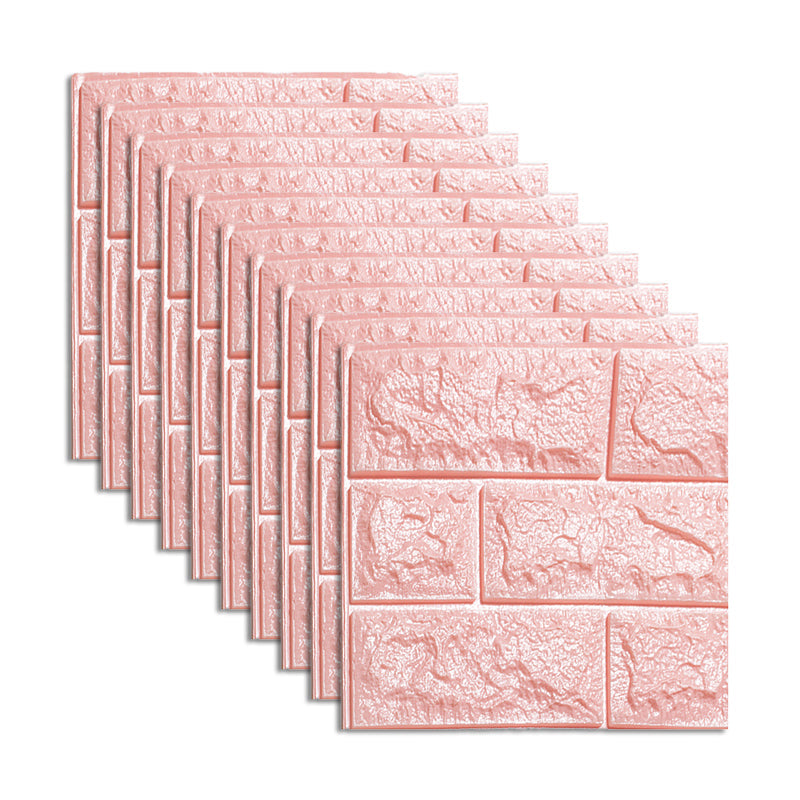 Lisslune | Waterproof Wall Panel Peel and Press 3D Synthetic Brick Living Room PVC Wall Covering (10-Pack)