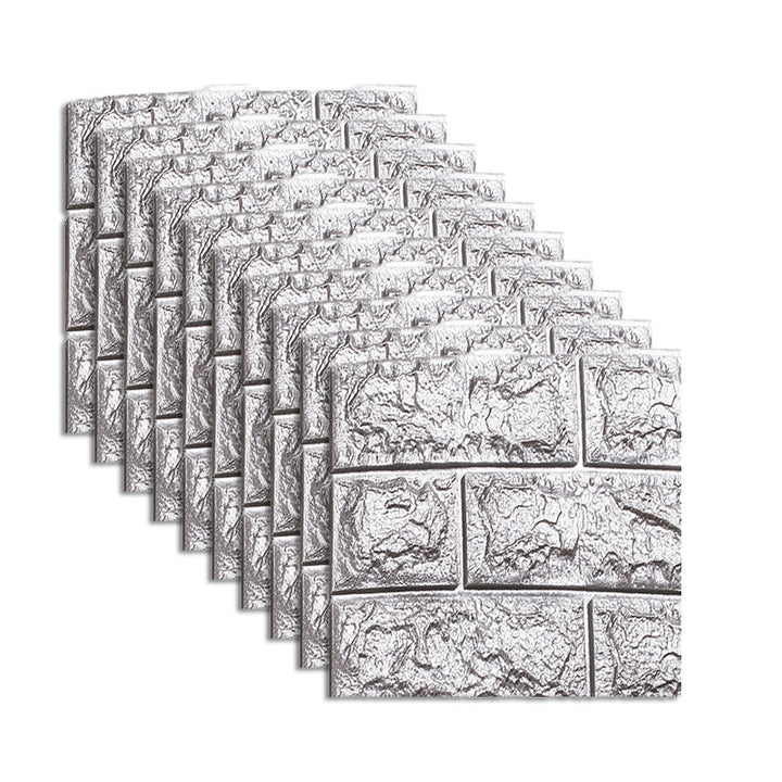 Lisslune | Waterproof Wall Panel Peel and Press 3D Synthetic Brick Living Room PVC Wall Covering (10-Pack)