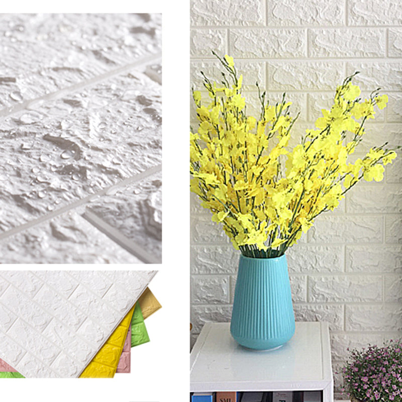 Lisslune | Waterproof Wall Panel Peel and Press 3D Synthetic Brick Living Room PVC Wall Covering (10-Pack)