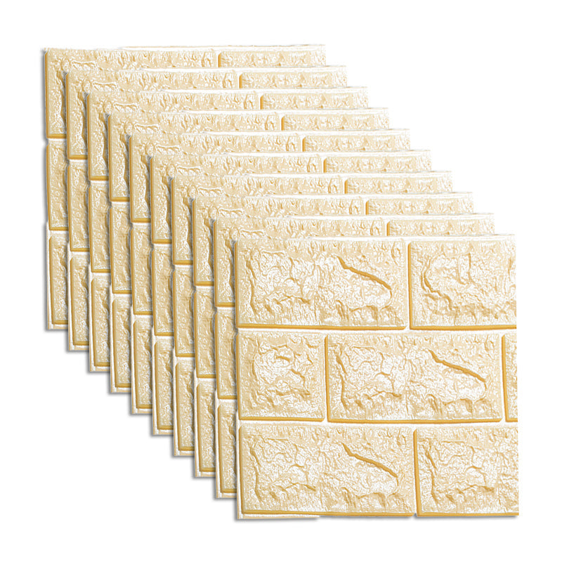 Lisslune | Waterproof Wall Panel Peel and Press 3D Synthetic Brick Living Room PVC Wall Covering (10-Pack)