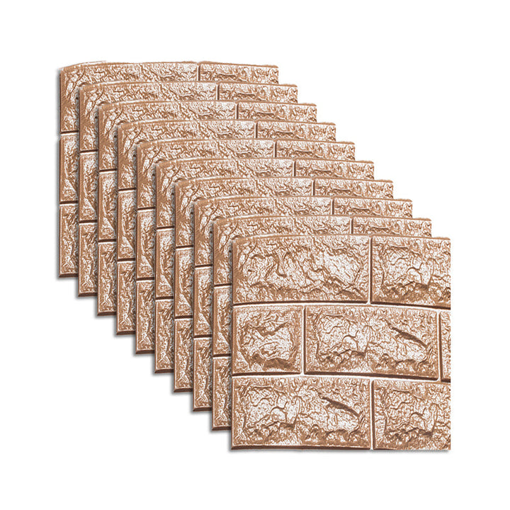 Lisslune | Waterproof Wall Panel Peel and Press 3D Synthetic Brick Living Room PVC Wall Covering (10-Pack)