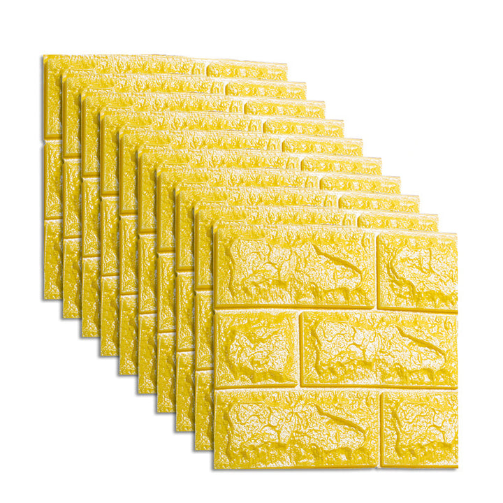Lisslune | Waterproof Wall Panel Peel and Press 3D Synthetic Brick Living Room PVC Wall Covering (10-Pack)