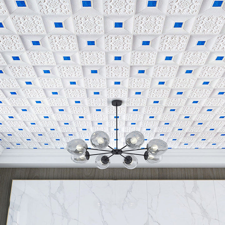 Lisslune | Wall Ceiling Glam Peel and Stick Waterproof Synthetic Brick Living Room Wall Panel (10-Pack)