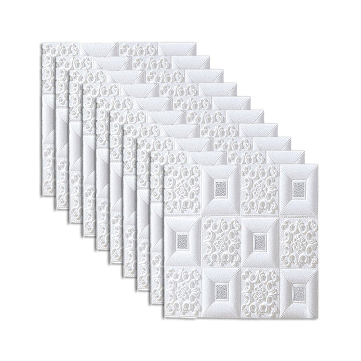 Lisslune | Wall Ceiling Glam Peel and Stick Waterproof Synthetic Brick Living Room Wall Panel (10-Pack)