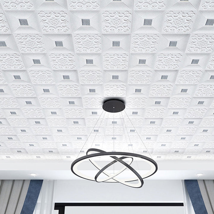 Lisslune | Wall Ceiling Glam Peel and Stick Waterproof Synthetic Brick Living Room Wall Panel (10-Pack)