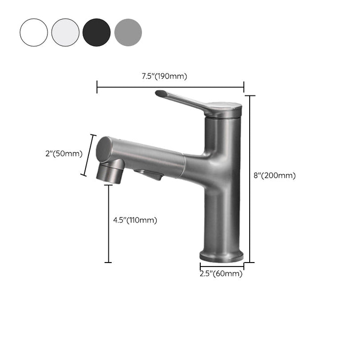 Lisslune | Contemporary Monochrome Sink Faucet Low Arc Centerset Sink Faucet for Bathroom
