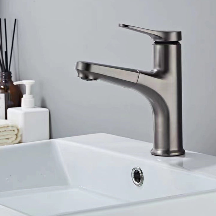 Lisslune | Modern Style Extendable Ship Faucet Copper Single Handle Basin Faucet for the Bathroom