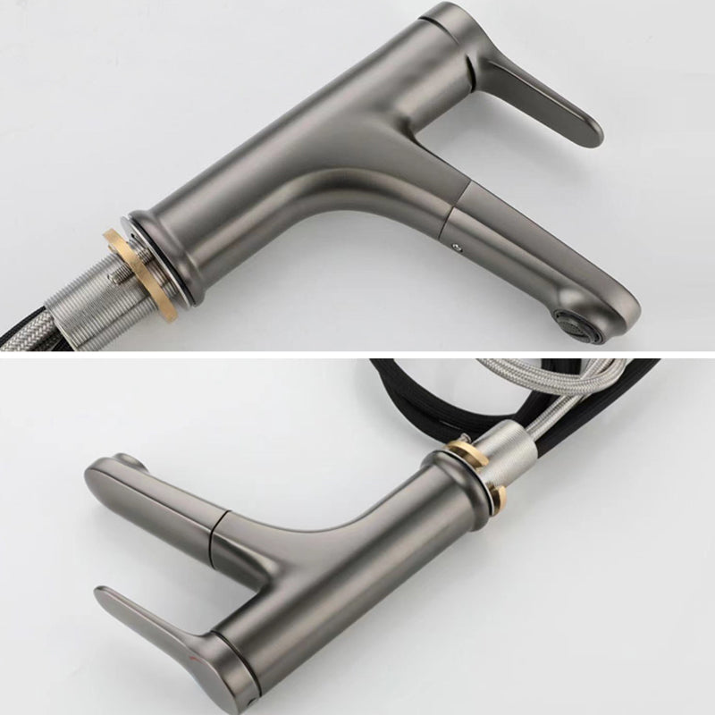 Lisslune | Modern Style Extendable Ship Faucet Copper Single Handle Basin Faucet for the Bathroom
