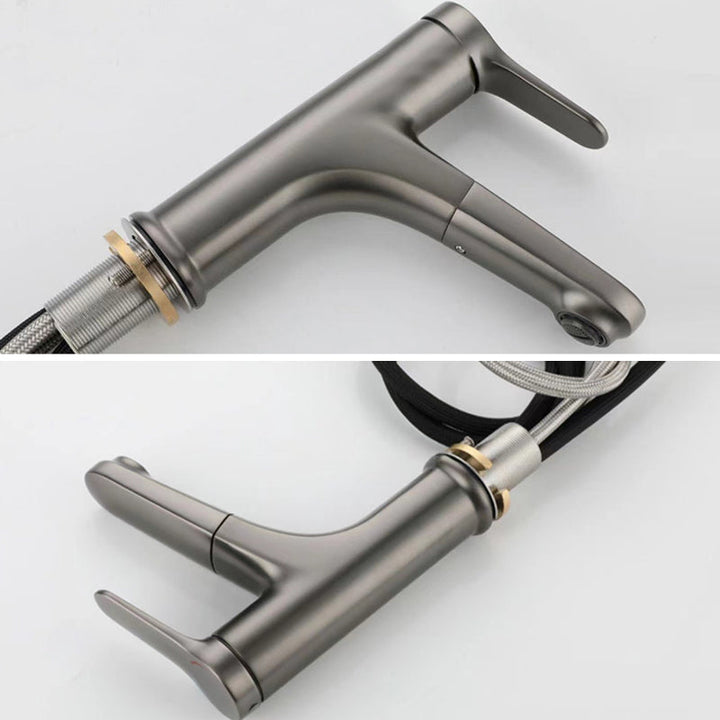Lisslune | Modern Style Extendable Ship Faucet Copper Single Handle Basin Faucet for the Bathroom