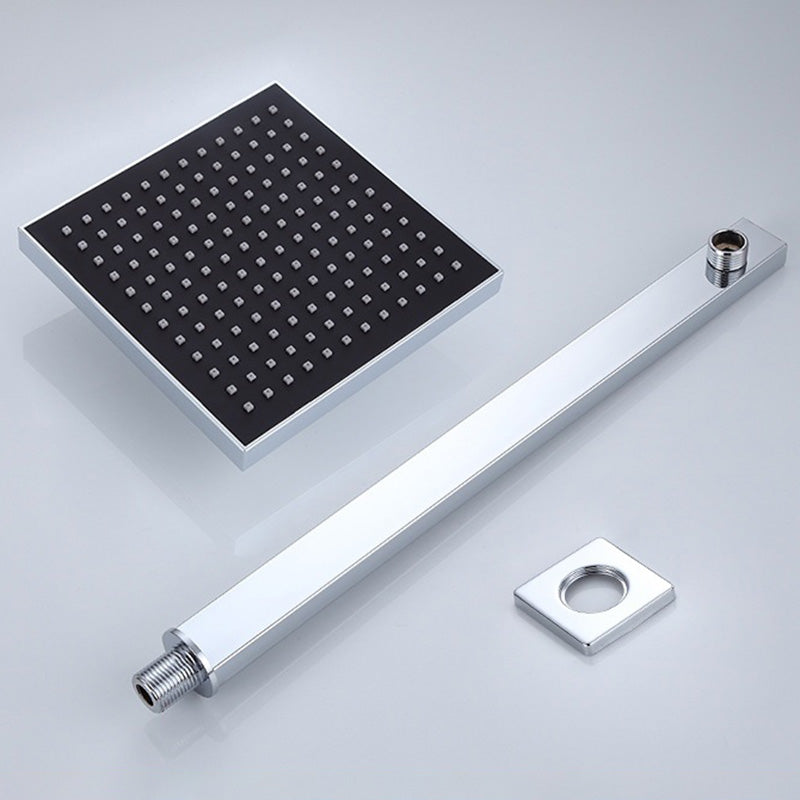 Lisslune | Modern square solid shower head with shower arm wall-mounted shower head made of stainless steel