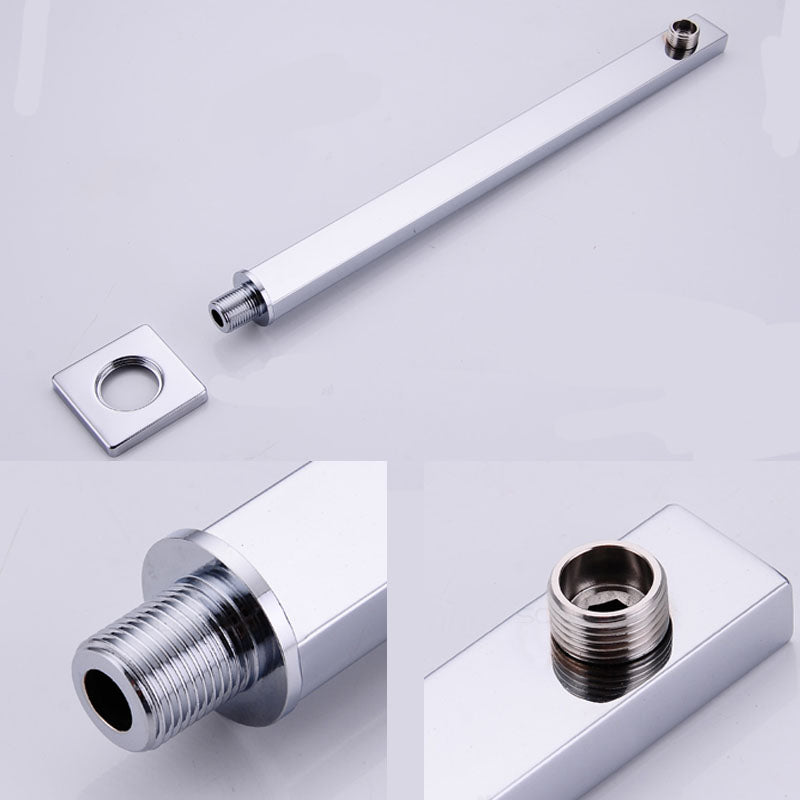 Lisslune | Modern square solid shower head with shower arm wall-mounted shower head made of stainless steel