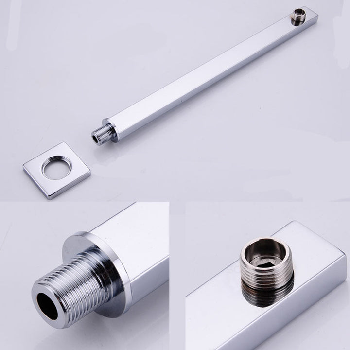 Lisslune | Modern square solid shower head with shower arm wall-mounted shower head made of stainless steel