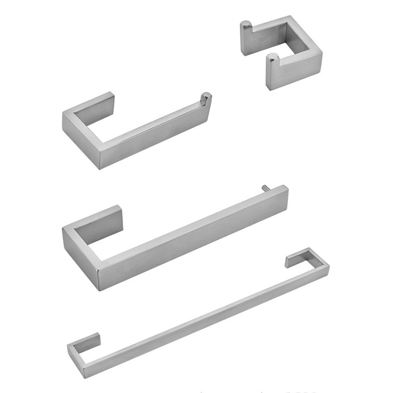 Lisslune | Stainless Steel Bathroom Set 4-piece Modern Style Simple Bathroom Accessory Set