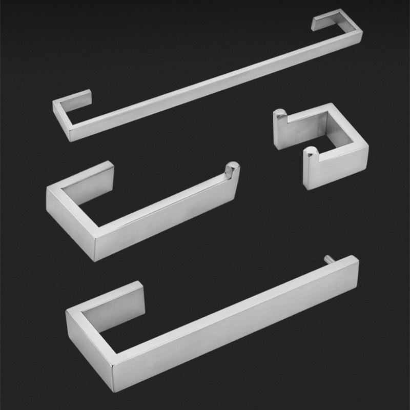 Lisslune | Stainless Steel Bathroom Set 4-piece Modern Style Simple Bathroom Accessory Set
