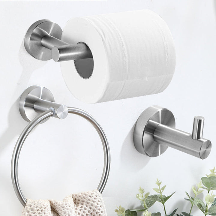 Lisslune | Stainless Steel Bathroom Set 3-piece Modern Style Simple Bathroom Accessory Set
