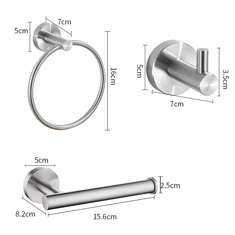 Lisslune | Stainless Steel Bathroom Set 3-piece Modern Style Simple Bathroom Accessory Set