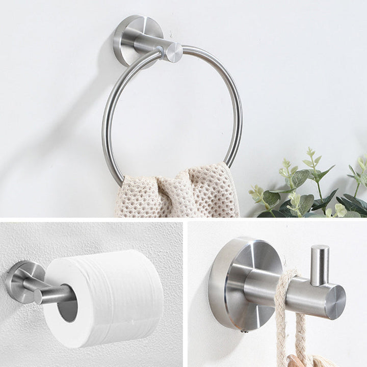 Lisslune | Stainless Steel Bathroom Set 3-piece Modern Style Simple Bathroom Accessory Set