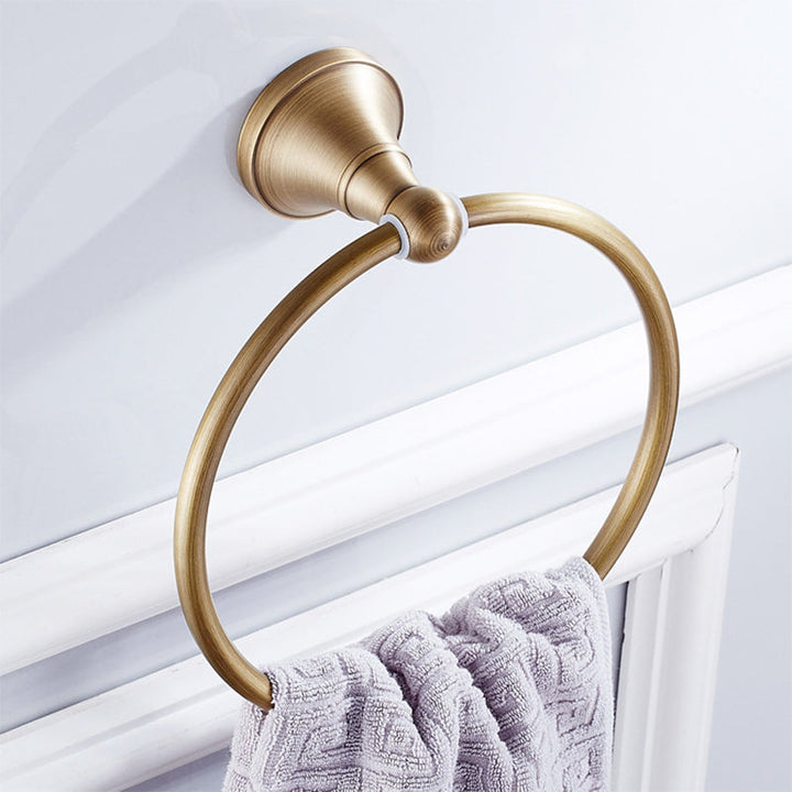 Lisslune | Metal Bathroom Set 4-piece Traditional Style Gold Bathroom Hardware Set